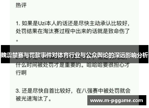 魏震禁赛与罚款事件对体育行业与公众舆论的深远影响分析